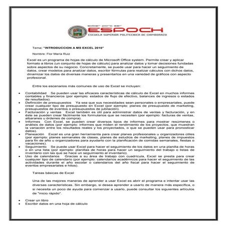 Introduccion a excel
