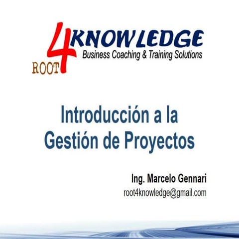 Introduccion a la Gestion de Proyectos