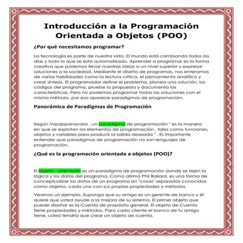 Introduccion a la poo