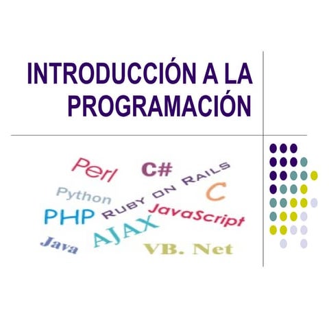 Introduccion a la prgrmacion.