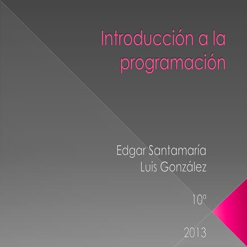Introducción a la programación | PPT