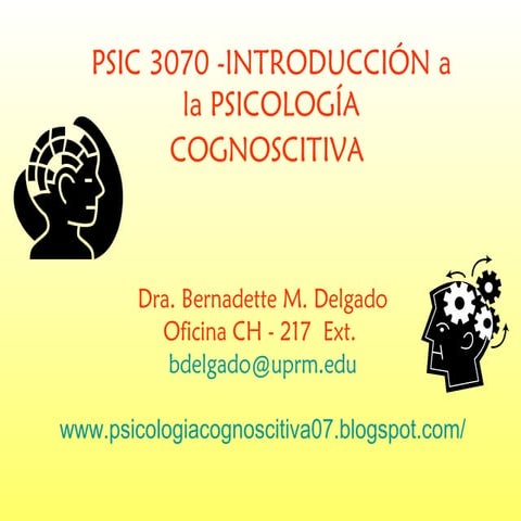 Introduccion a la psicologia cognitiva