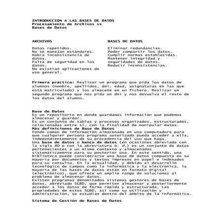 Introduccion a las bases de datos