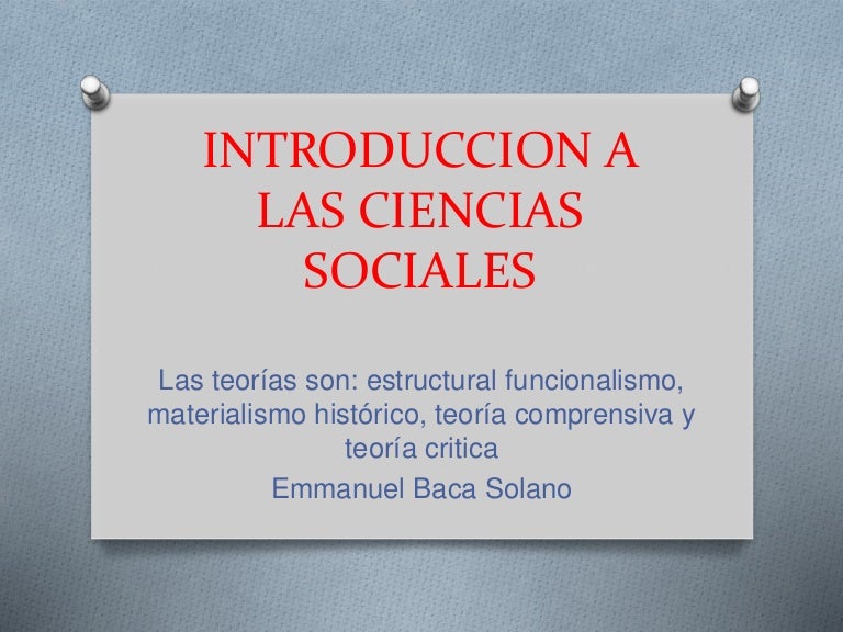 Introduccion a las ciencias sociales