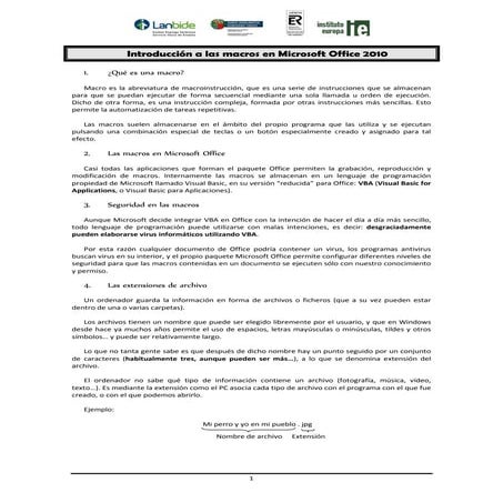 Introduccion a las macros y vba en office 2010