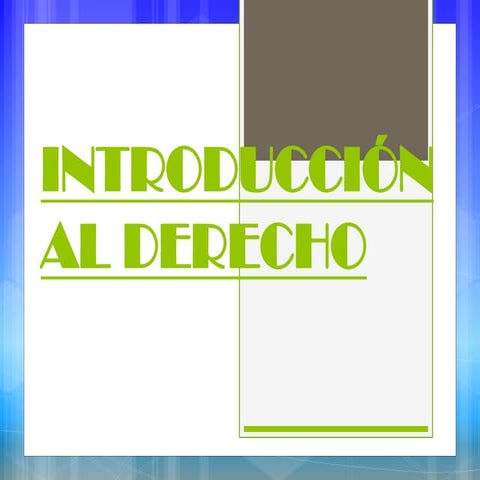 Introducción al derecho.