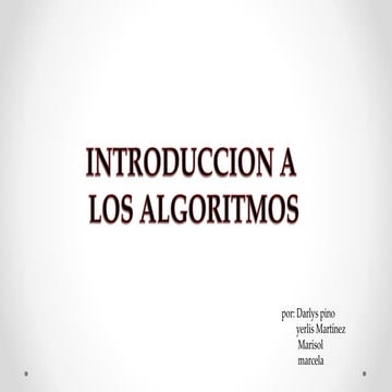 Introduccion a los algoritmos | PPTX