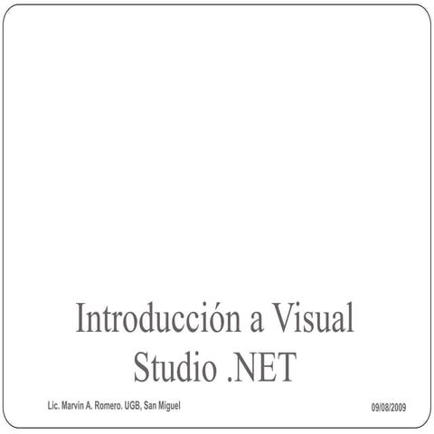 Introduccion a Visual Studio .NET