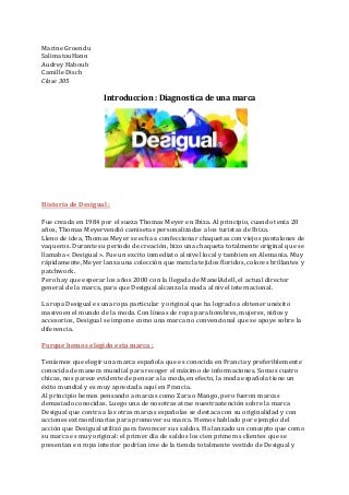 Diagnostico de marca: Desigual - Introduccion