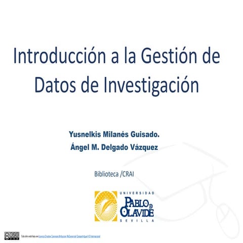 Introducción a la Gestión de Datos de Investigación 