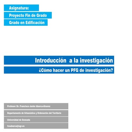 Introduccion investigacion PFG ETSIE UGR