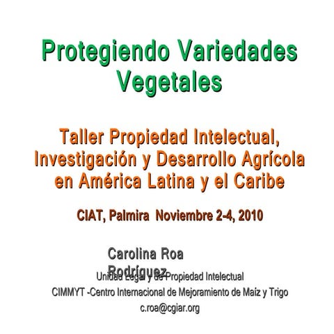 Módulo 4: Sistemas de Protección de las Variedades Veget