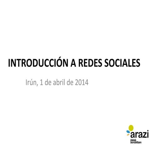Introducción a Redes Sociales