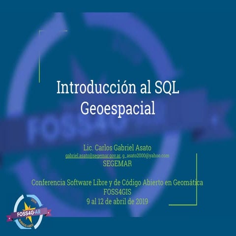 Introduccion sql geoespacial