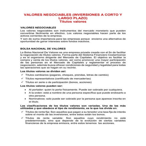 Introduccion titulos valores