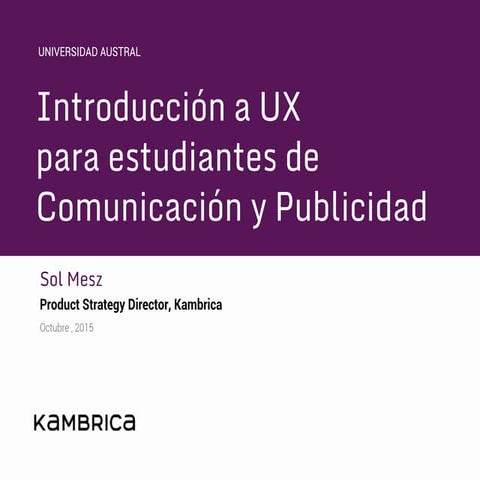Introduccion a UX para estudiantes de marketing y publicidad