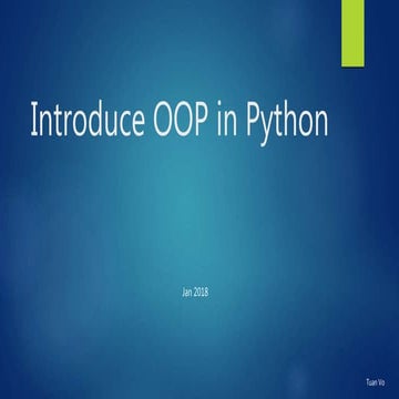 Introduce oop in python | PPT
