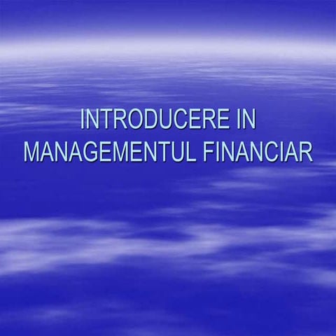 Introducere in managementul financiar