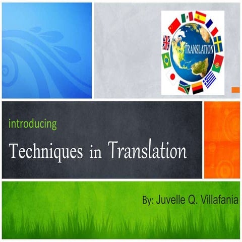 Techniques in Translation