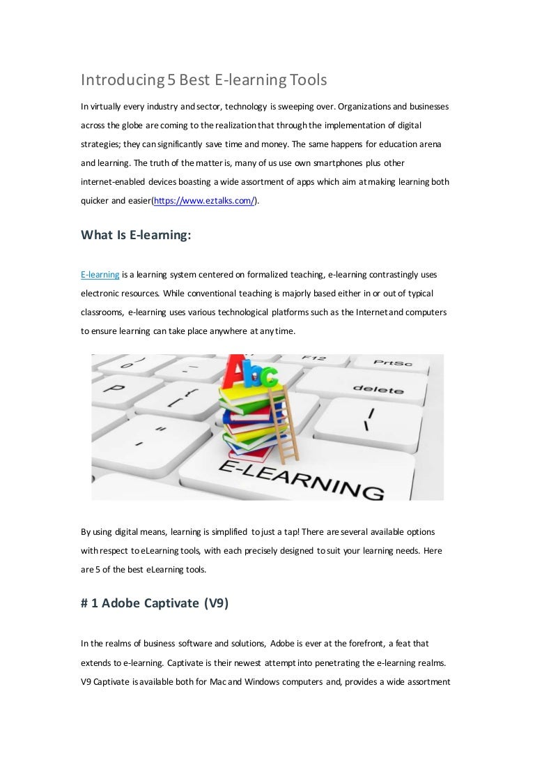 Introducing 5 best elearning tools