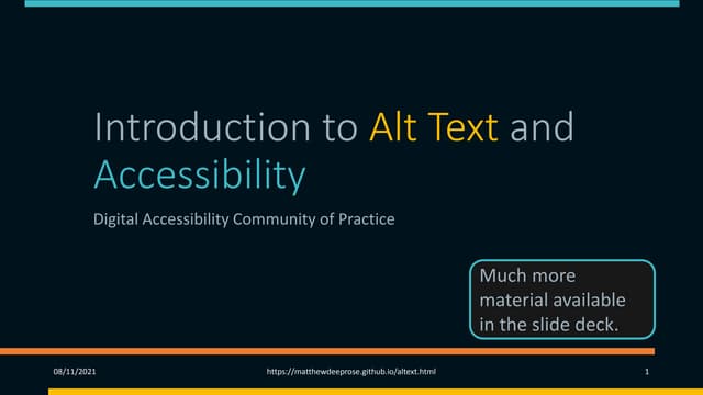 Introduction to Alternative Text
