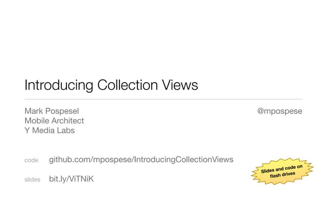 Introducing collection views - Mark Pospesel