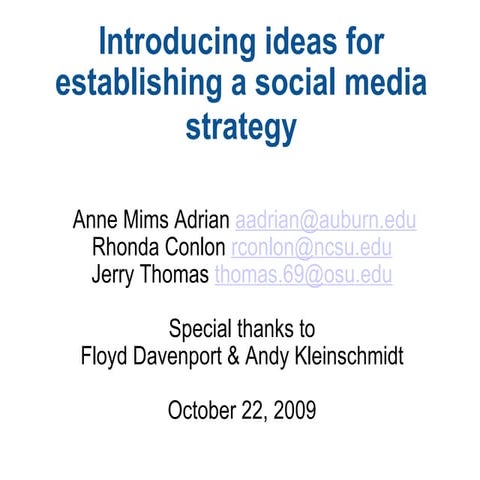 Introducing Ideas For Social Media Strategy