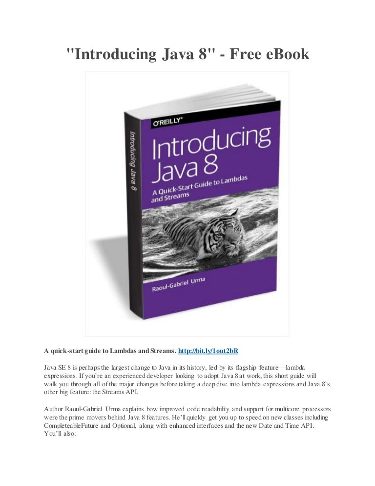 "Introducing Java 8" Free eBook