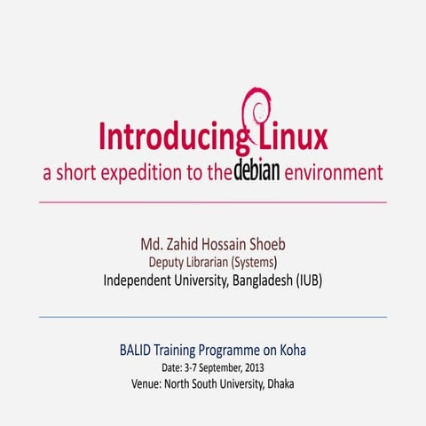 Introducing linux: a short expedition to the debian environment