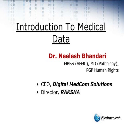 Introduction To Medical Data