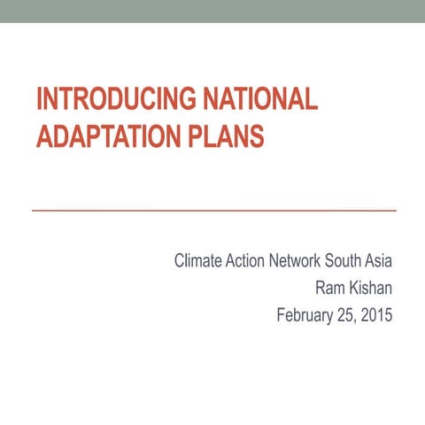 Introducing national adaptation plans