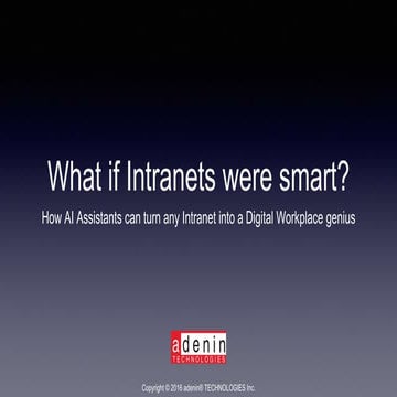 What if Intranets were smart? How AI Assistants can turn any Intranet into a ...