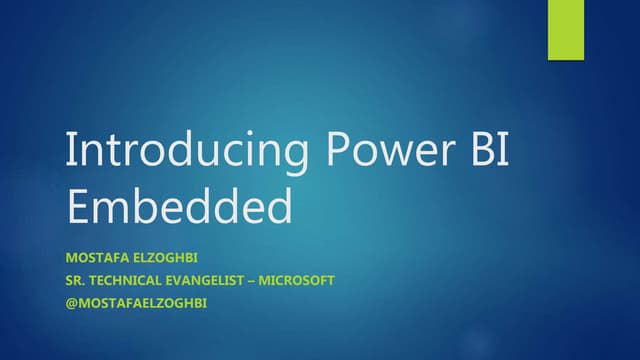 Introducing Power BI Embedded
