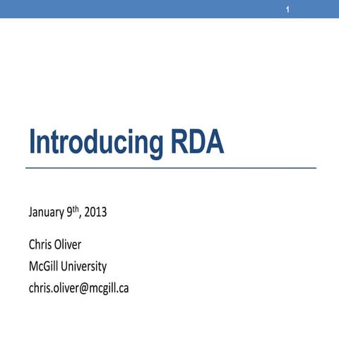 Introducing RDA