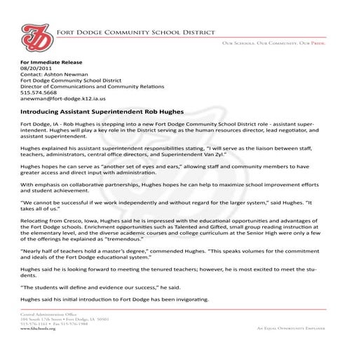 Press Release 08/20/2011