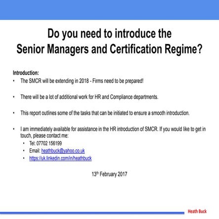 Introducing SMCR from an HR perspective