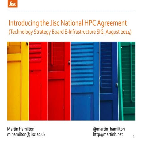 Introducing the Jisc National HPC Agreement