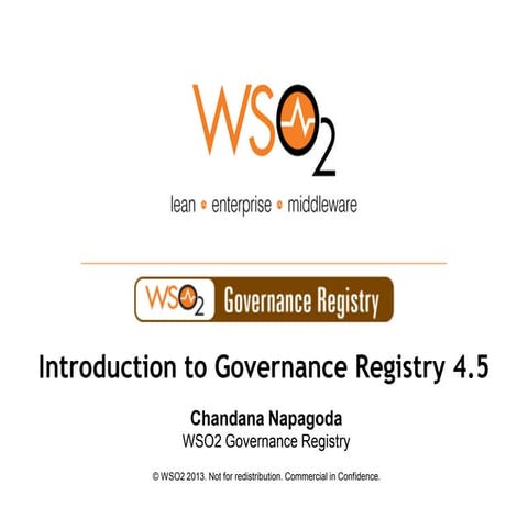 Introducing the WSO2 Governance Registry 4 1.5 