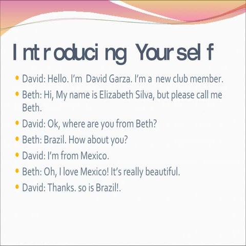 Introducing Yourself