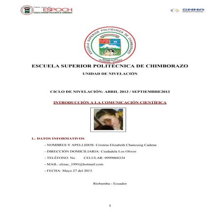Introducion  a la comunicacion cientifica