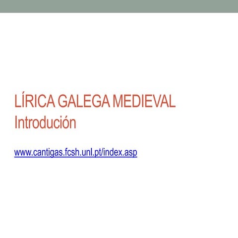 Introducion a lirica medieval