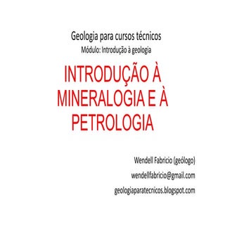 Introducão à mineralogia e a petrog...