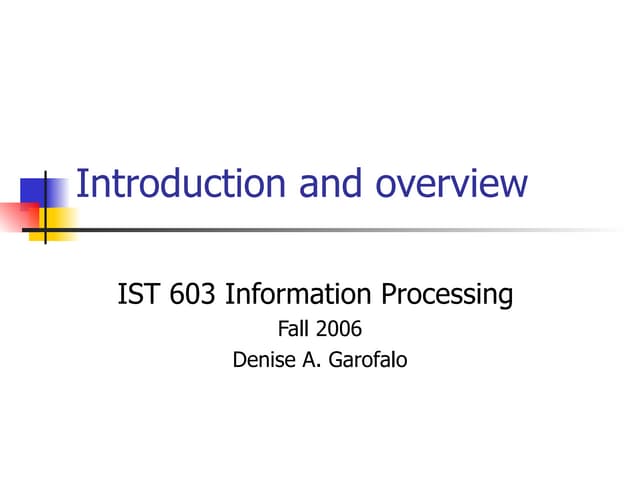 Introduction to Information Processing