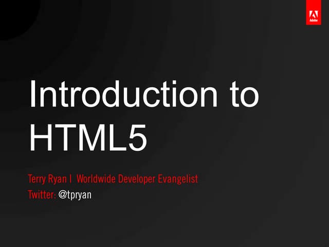 Introduction to HTML5 | PPTX | Web Design and HTML | Internet
