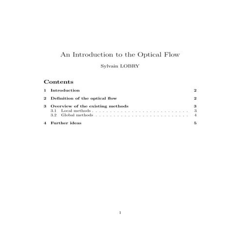 Introduction to Optial Flow