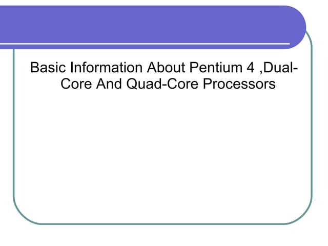 Intel new processors