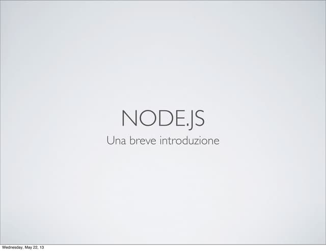 Introduzione a node: cenni storici ecc