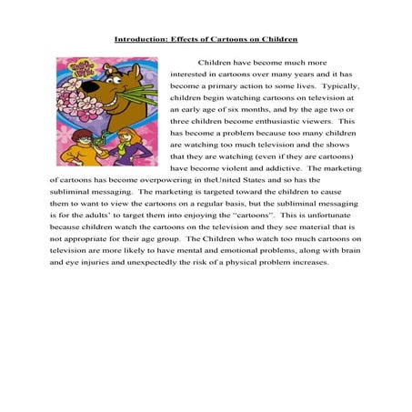 Effect of cartoons on children | PPTX