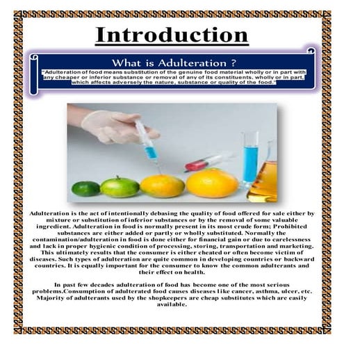 Adulteration of food