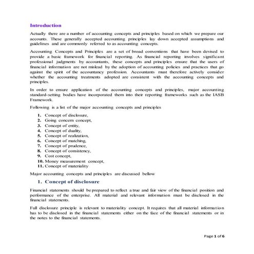 Accounting Concepts and Principles